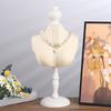 Sturdy Lint Covered Necklace Bust Portable Jewelry Organization Home Accessory Necklace Display Rack Decoration