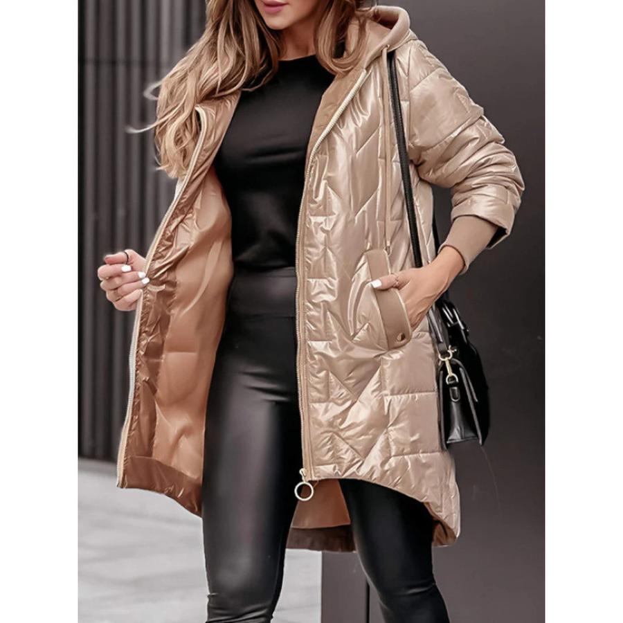 Herbst Winter Neue Mode Kapuzenpullover Locker Langarm Einfarbig Reißverschluss Baumwolle M Baumwolljacke Mantel