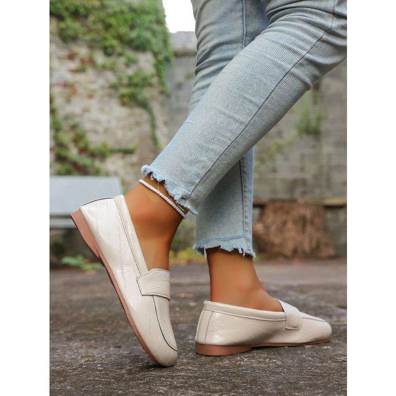 Soft-soled Single Shoes Women's 2025 Autumn New Flat Plus-size One-foot Lazy Beanie Shoes