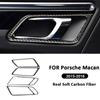 For Porsche Macan 2015-2018 Carbon Fiber Roadster Inner Pull Handle Trim Frame Trim Cover Interior Decoration Sticker Accessorie
