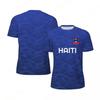 Haitian Flag Football 3D Printed T-shirt Men's Fashionable Football Sports Shirt Casual Loose O-neck Short Sleeved Pullover