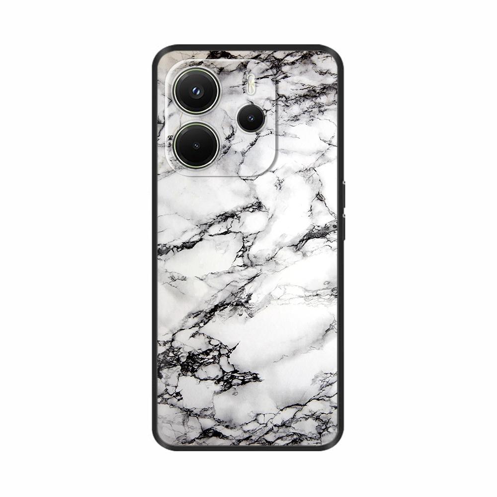 For Xiaomi Redmi Note 14 4G Case Luxury Painted Cover Black Silicone Phone Case For Redmi Note 14 Fundas note14 4G Soft Bumper