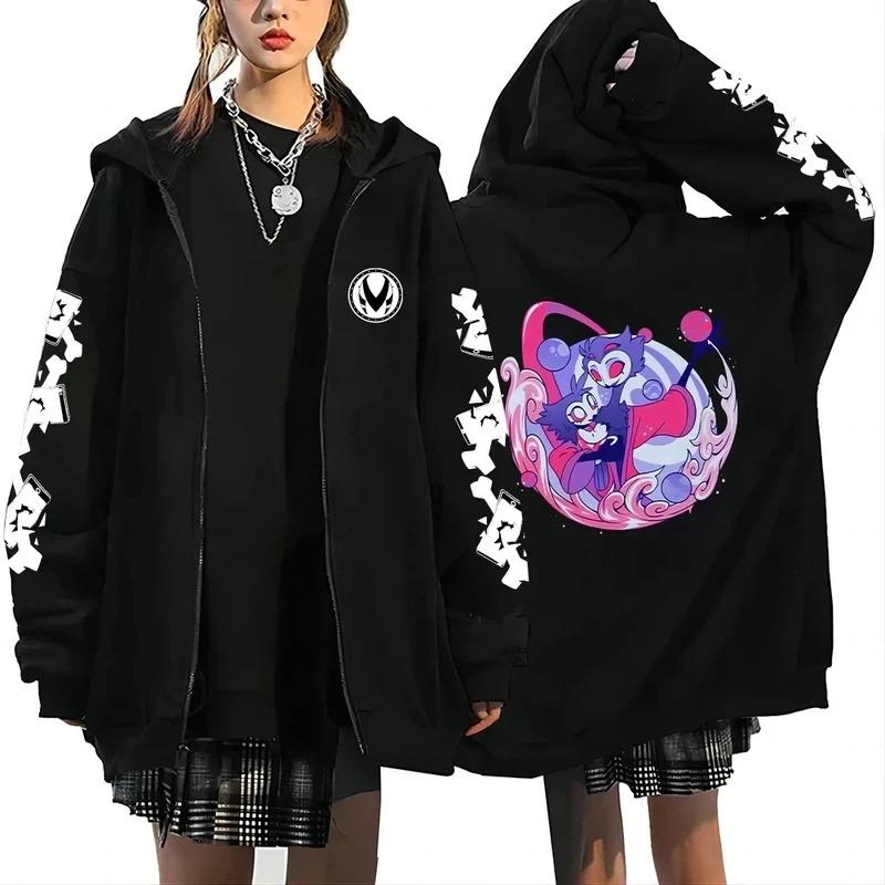 Trendy Anime Hooded Cardigan Unisex Harajuku Style Casual Fashion Long Sleeve Jacket Autumn Winter Zipper