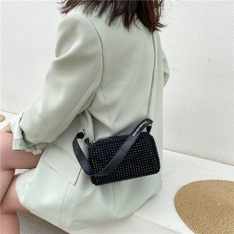 2024 Spring & Autumn Rhinestone Square Bag: Versatile Women's Crossbody Handbag