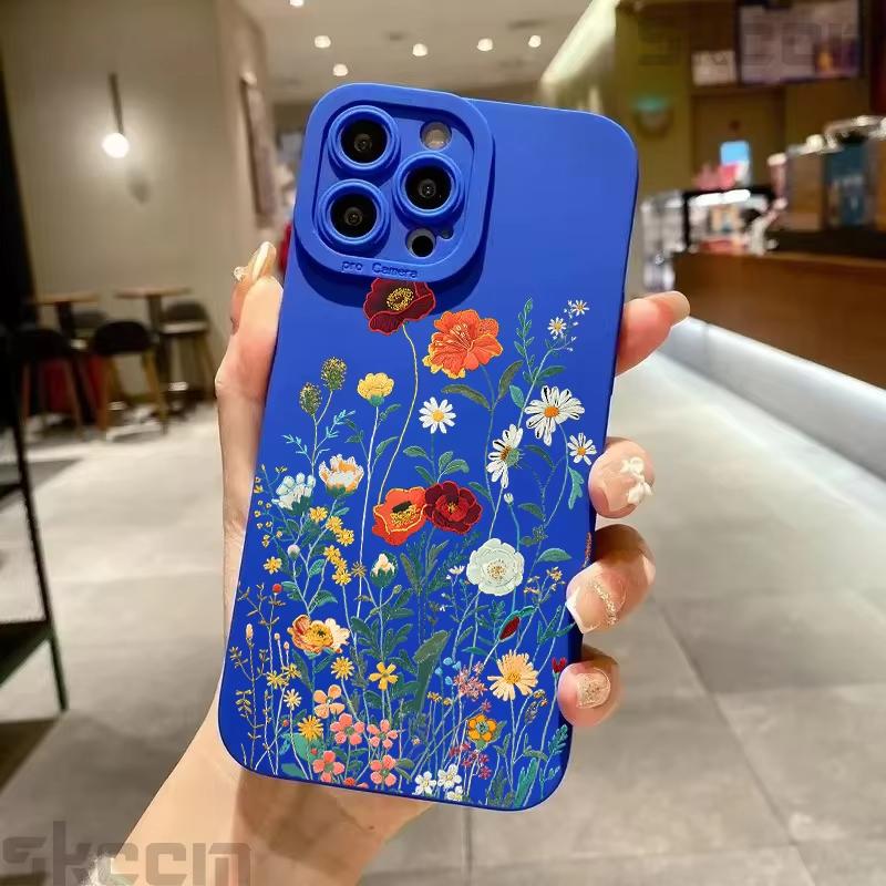 

Colorful Floral Pattern Phone Case For iPhone 16E 16 15 14 13 12 11 Pro Max 13 12 Mini X XS XR 7 8 Plus SE2 Shockproof Soft Cove iPhone 14 Plus