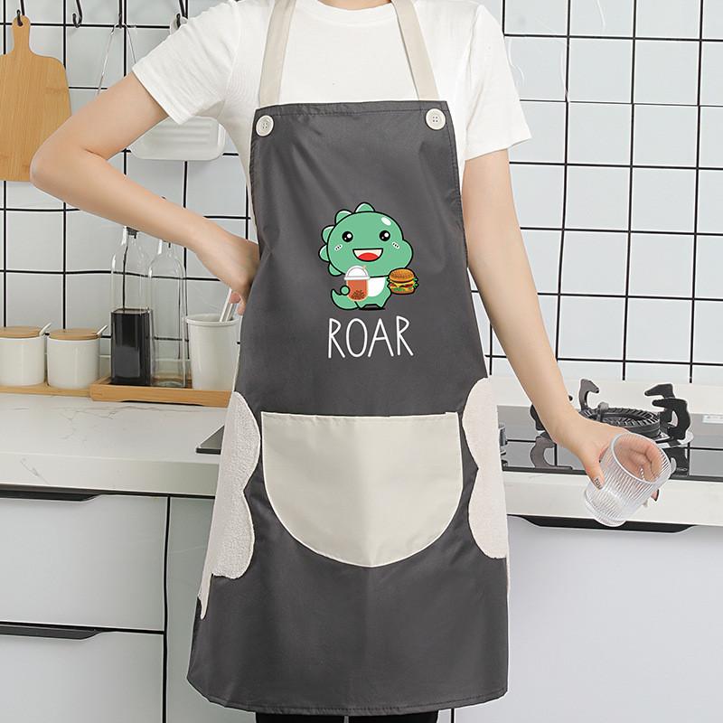 Dinosaur Waterproof Pvc Apron For Women Children Kitchen Cooking Splashresistant Apron