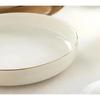 Modern Gold Cream 20 Cm Small Porcelain Salad Bowl Presentation Plate