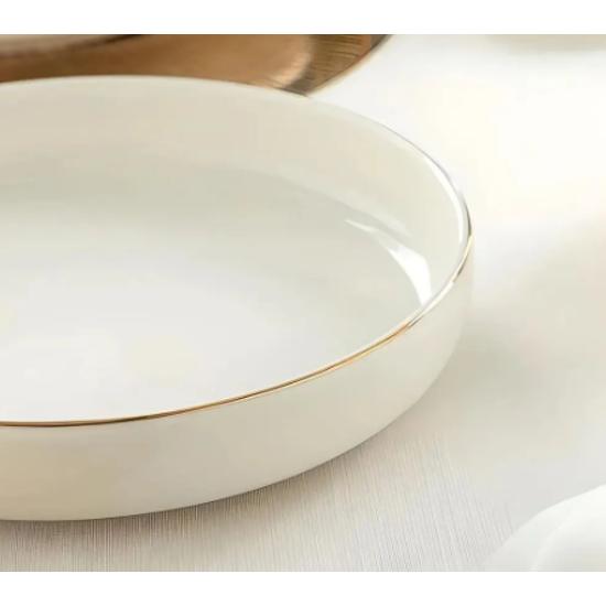 Moderne gullkrem 20 cm liten størrelse porselens salatskål Presentasjonsplate