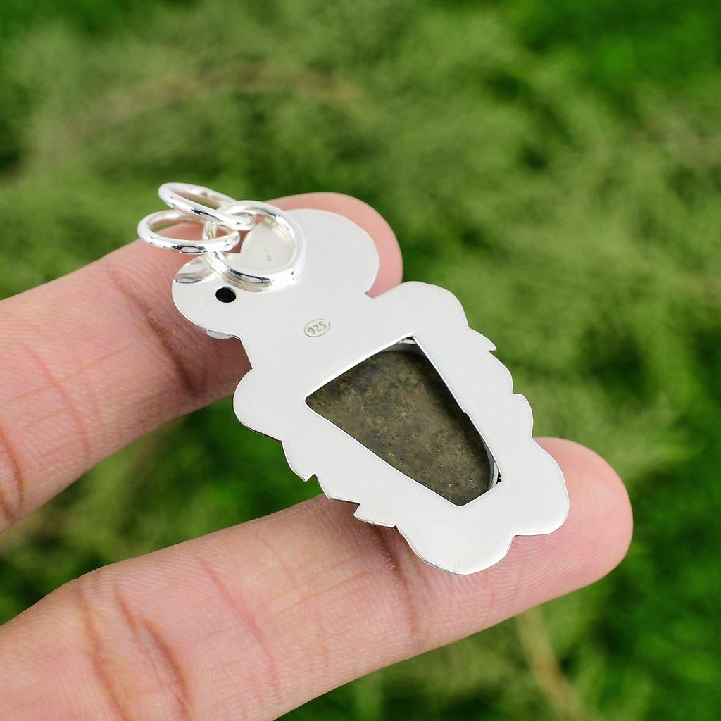 Daughters Day Deal Radiant Unakite Stone Tanzanite Quartz New Pendant 925 Silver