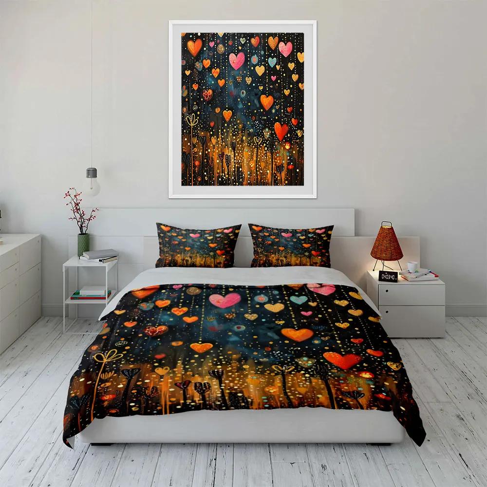 "Heart Pattern Decoration Set" Soft Comfortable Duvet Cover Bedding Set Included 1*Duvet Cover & 2*Pillowcases gift