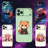 Red Panda Cute Cartoon Phone Case For iPhone 17,16,15,14,13,12,11,Pro Max,XSX,,XR,SE,Mini,8,7,Soft Silicone Black Cover