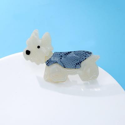 Acryl Welpe Schnauzer Brosche Mode Vielseitig Kleine Tiernadel Acetatplatte Korsage für Damen