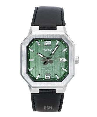Analog Leather Strap Green Dial Quartz MTP-B195L-3AV Men's Watch