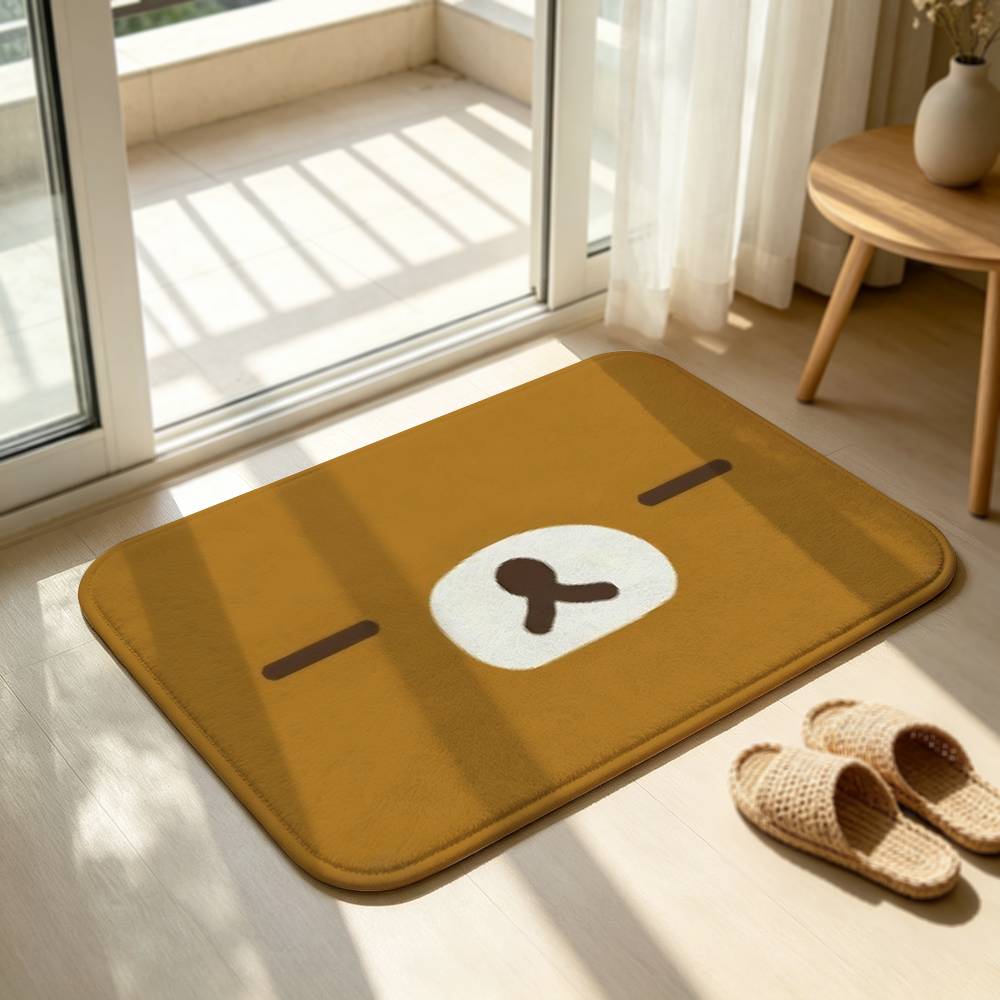 So Lovely R-Rilakkuma-S bear Anti‑Slip Floor Mat Short Plush Rug mat Soft Comfortable Machine Washable Home Decor