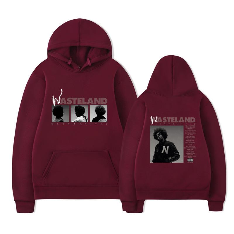 Unisex Schwarzer Hoodie Doppelseitiger Albumcover Grafikdruck Pullover Sweatshirt Streetwear