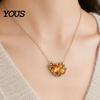 Dainty Pendant Necklace Birthstone Heart Necklace, Birth Stone And Flower Jan To Personalized Jewelry Dec Floral Birthday Gift for Mom Wife