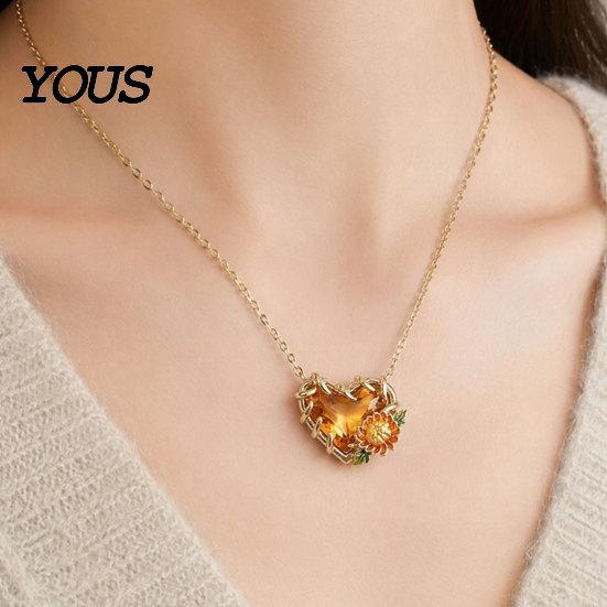 Dainty Pendant Necklace Birthstone Heart Necklace, Birth Stone And Flower Jan To Personalized Jewelry Dec Floral Birthday Gift for Mom Wife