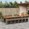 VidaXL Garden Dining Set Cushions 13 Pcs Grey Wicker 3277897