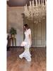 Women's 2025 Spring Retro Elegant Short Sleeve Waist-Cinching Long Dress