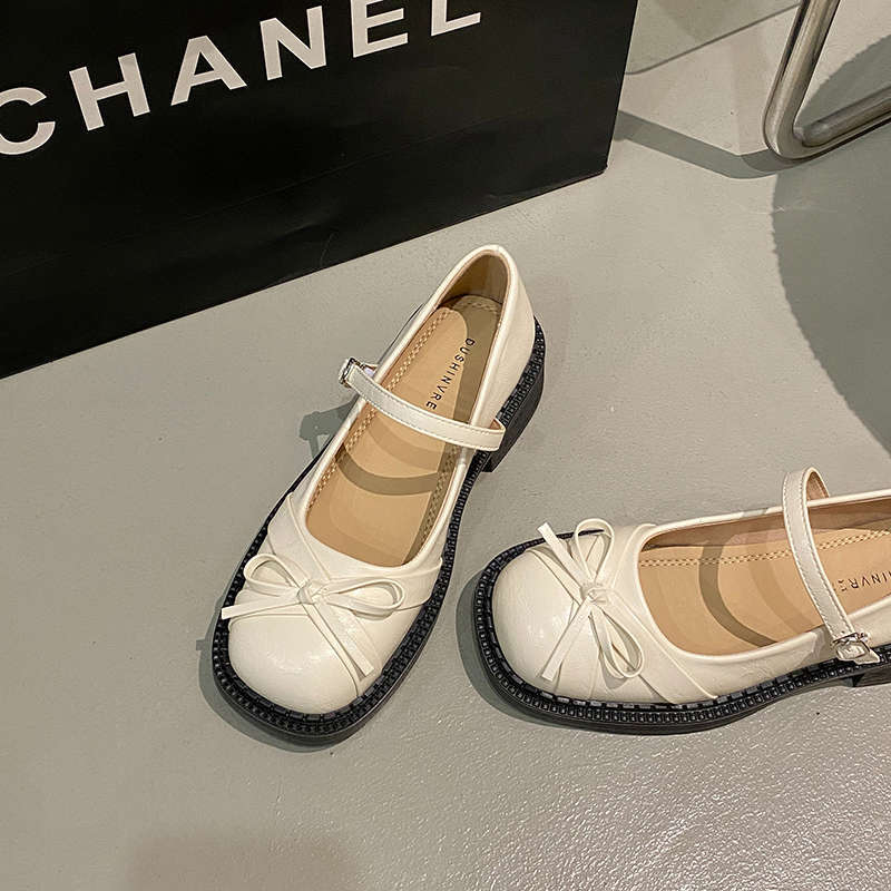 Fairy style French retro bow Mary Jane shoes women's spring new small fragrant style gentle temperament high heels
