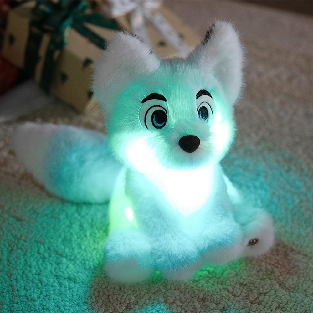 

Glow in the Dark Plush Fox Toy with LED Light Soft Stuffed Animal Cute Night Light for Kids Bedroom Decor Christmas Gift for Kid