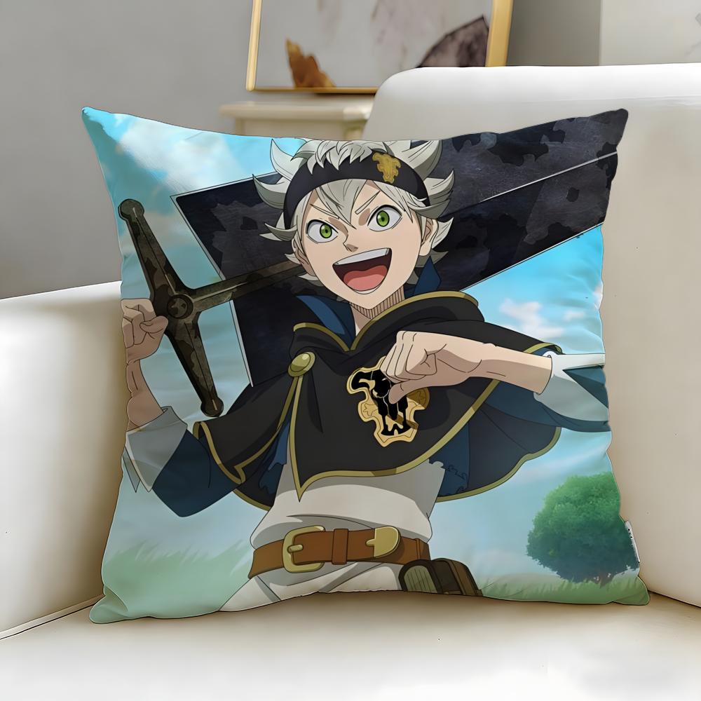 

classic anime Black Clover Cushion Cover Soft EasyWash Pillow Case Versatile for Couch Bed Travel and Office 30X30cm