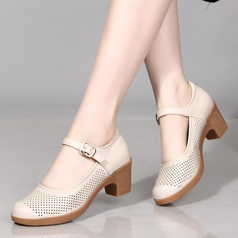 Fashion Women's Summer Sports Dance Sandals Heels Work Womens Shoes Lightweight Size 42 High Heels Soft Sole Single Sandalias De Mujer