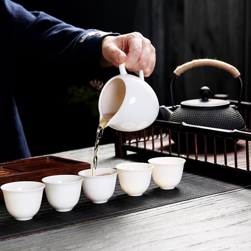 Elegant White Porcelain Gongfu Tea Set