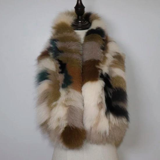 Hot Sale Natural Fox Fur Scarf Winter Women Knitted Real Fox Fur Scarves Outdoor Warm Lady Quality Genuine Fox Fur Muffler