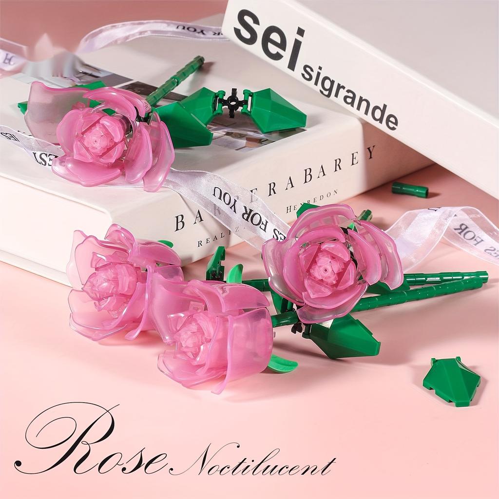 DIY Rosenbaustein Blume Weihnachten Valentinstag Geschenk Neujahrsgeschenk Schreibtischornament