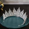 Wedding Crown Silver Alloy Bridal Headband Sparkly Rhinestone Tiara for Masquerade Ball Banquet Cosplay Party Accessories