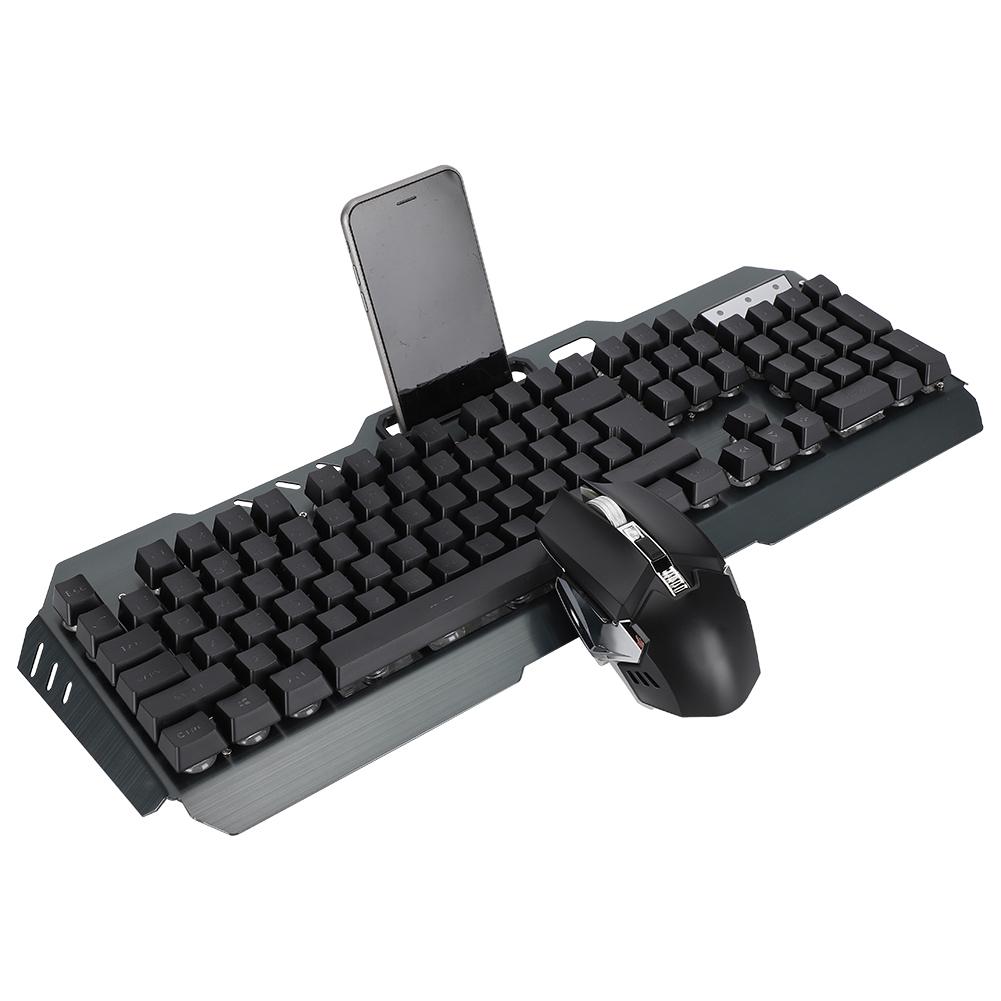Wireless Keyboard Mouse Set Charged Lighting Black Built In Lithium Battery 3000mAh