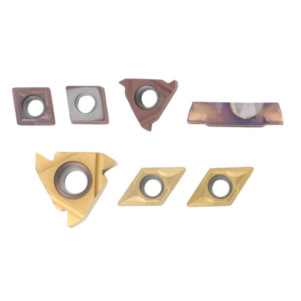 Brand New High Quality Multifunction Carbide Insert Blades 7Pcs CCMT060204 Cutting Tool DCMT070204 For 12mm Bar