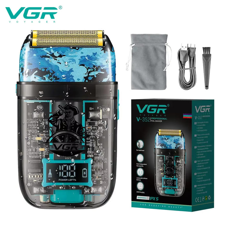 

Трендовый граффити, бритва с острым лезвием, триммер для глубокой очистки волос, многофункциональная двусторонняя мужская бритва, товар для здоровья, водонепроницаемый IPX5 и долговечный чёрный