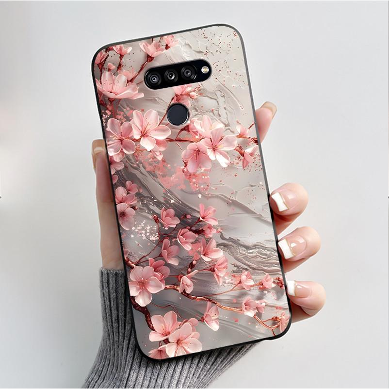 Weiche Hülle für LG K50S K40S Handyhülle LMX540HM LM-X540 LMX430HM LM-X430 Modischer Schmetterling Blume Schwarzer Silikon-Stoßfänger Abdeckung