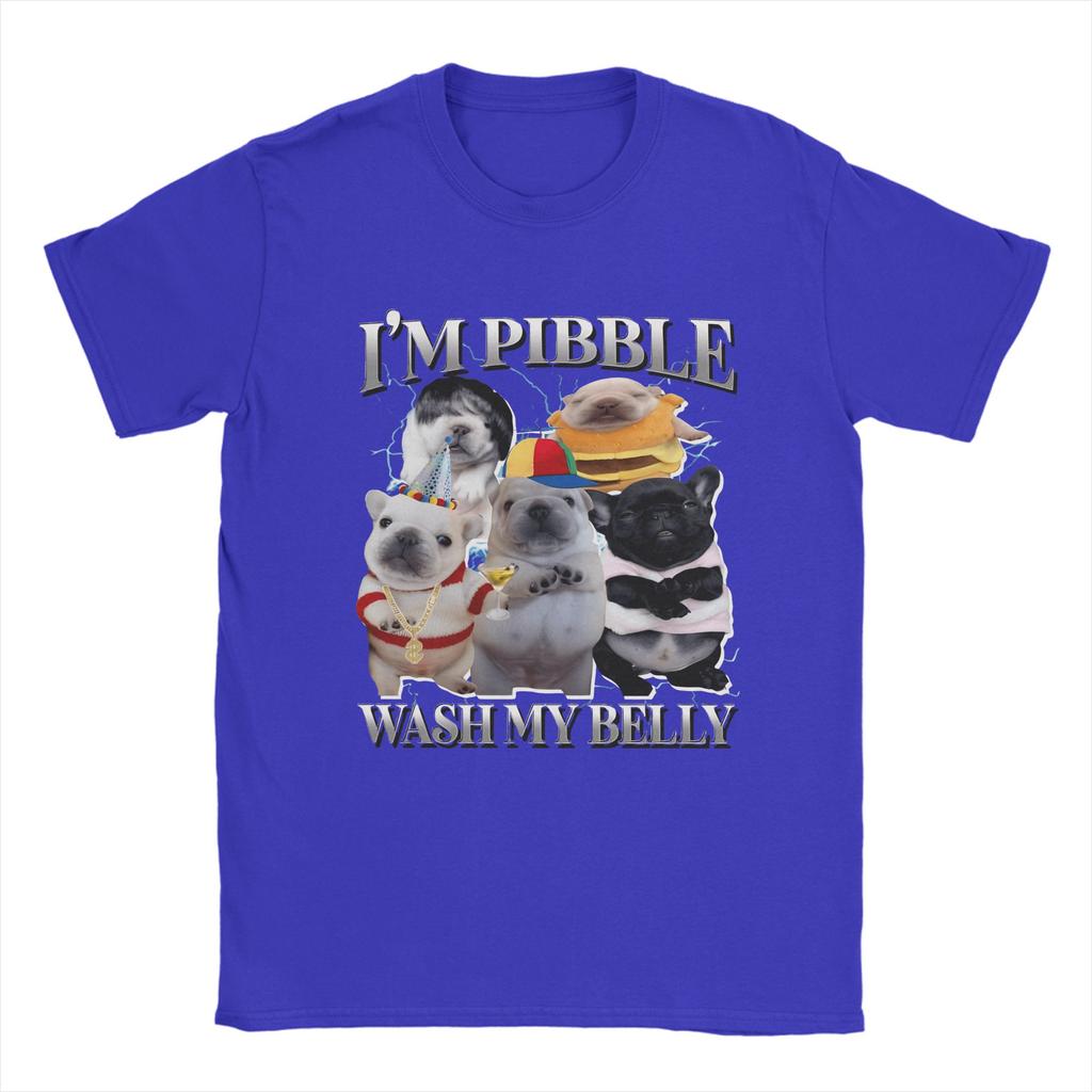 Funny Pibble Dog Meme Brainrot Wash My Belly T-Shirt Beach Cotton T-Shirts Adult Trendy Design Tshirt Short Sleeve Basic Clothes