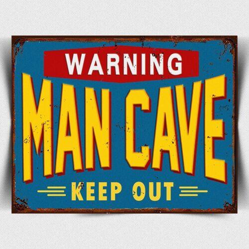 

RETRO VINTAGE STYLE METAL WALL SIGN PLAQUE MAN CAVE KEEP OUT GARAGE SHED GIFTAluminum 20x30cm（7.8x11.8inch）