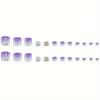 24pcs Chic Purple Gradient Press-On Toenails Set With Glitter, 3D Pearl & Starfish Rhinestones - Short Square Fake Nails For Women And Girls