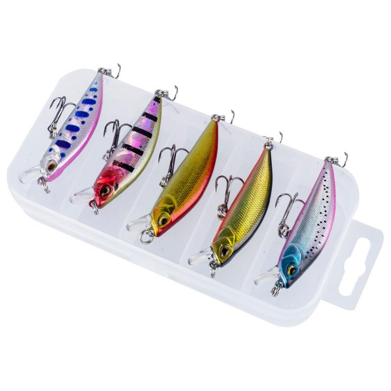 5PCS Long-Range Lure Fishing Bait Minnow 5g/5cm Micro-Sized Sinking Artificial Bait Boxed Version for Angling