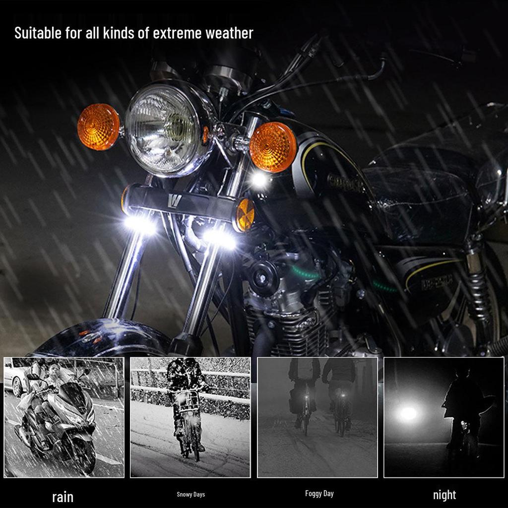 LED Dual-Color Front Shock Fork Light Strip with Turn Signal for Off-Road Motorcycles