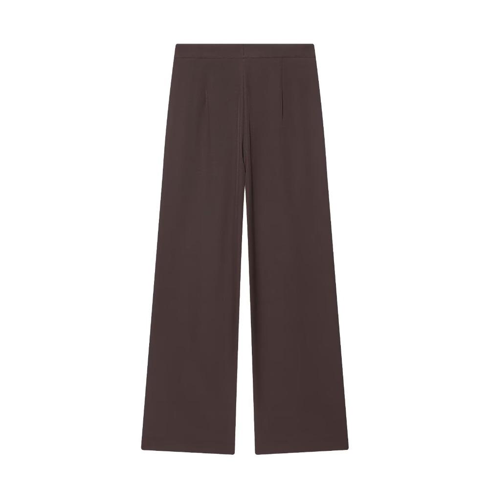 Completo Elegante da Donna Due Pezzi con Blazer a Risvolto Cinturato e Pantaloni a Gamba Larga