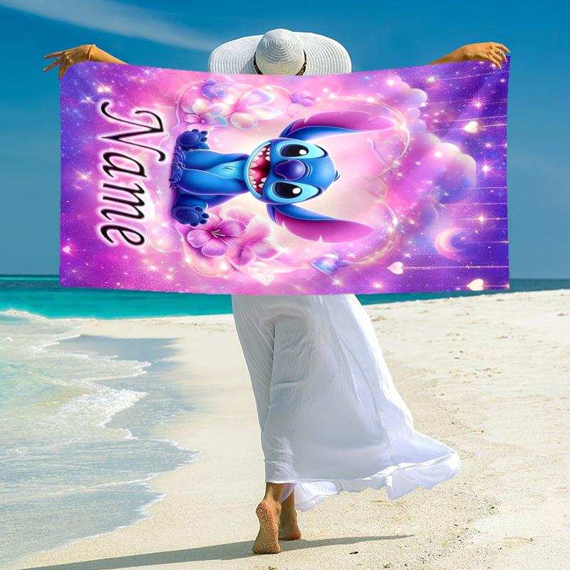Personalized Butterflies Stitch's Adventure Beach Towel Microfiber Beach Towel Thin Absorbent for Beach Swimming Yoga Bath Sports. 0910225
