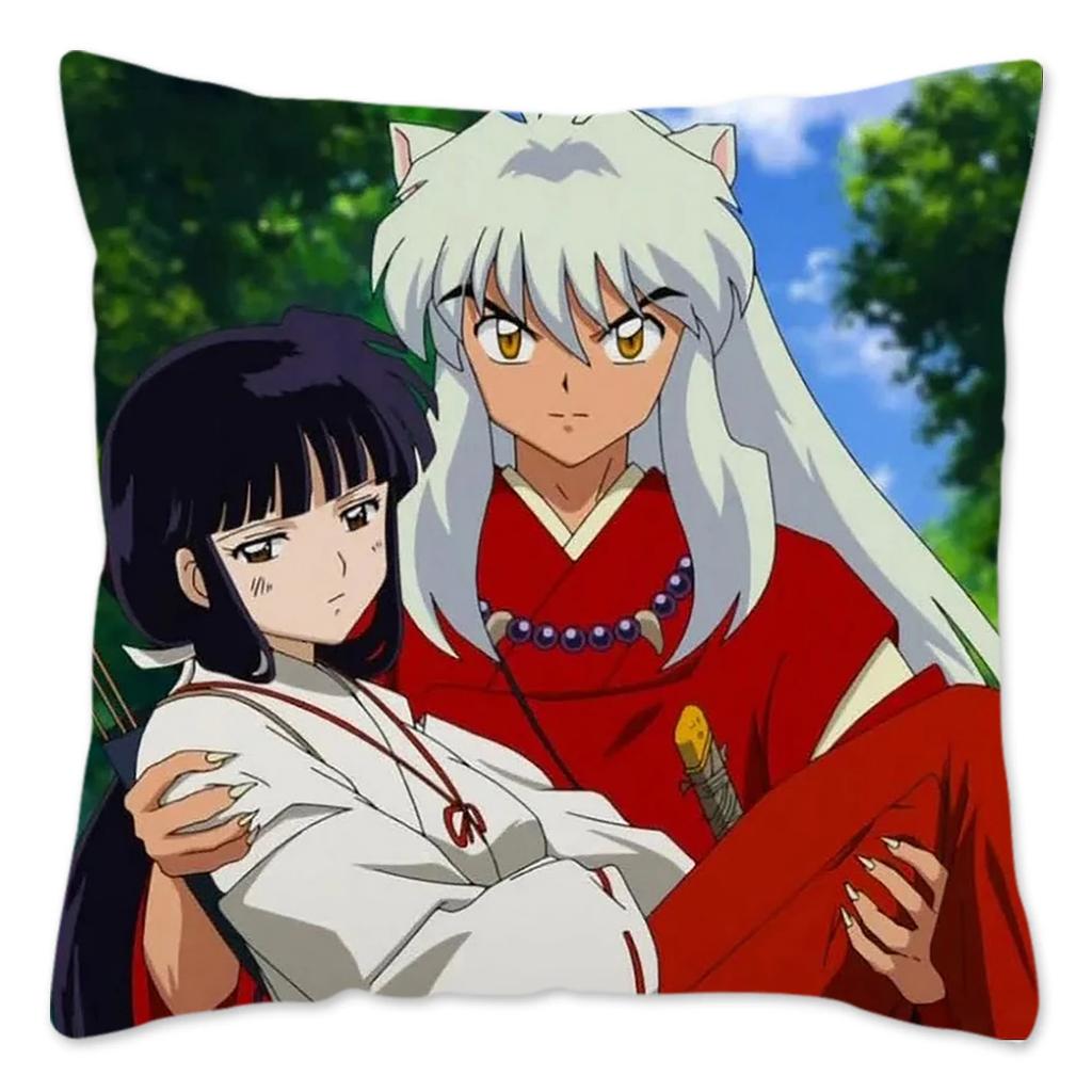 Japanese Anime Inuyasha Pillow Case Home Decoration Polyester Cushion Cover for Sofa Square Pillow Cover Gift for Friends