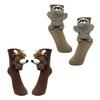 2 Paires Chaussettes Animales Tricot 3D Chaussettes Poupées Animales Crochetées à la Main Paresseux Mignon Chaussettes Chaudes d'Hiver pour Hommes Femmes Cadeaux Amoureux des Animaux