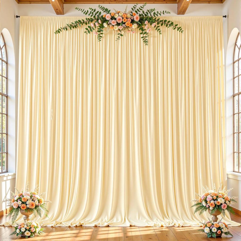 Zasłony tło z tkaniny bez zagnieceń, 1 panel, z tunelem na drążek, zasłony sufitowe, do dekoracji wesela, imprezy, ceremonii urodzinowej