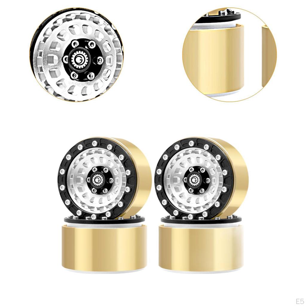 4 Pieces 1.9 Inches Beadlock Wheel Rim Replacement Metal Accessory Od 56.5mm for SCX10 TRX4 90046