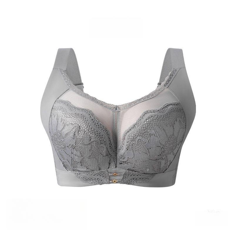Full Cup Bra Women's Slim Plus Size Bra Adjustable Gathering Bra Soft Steel Ring Bra