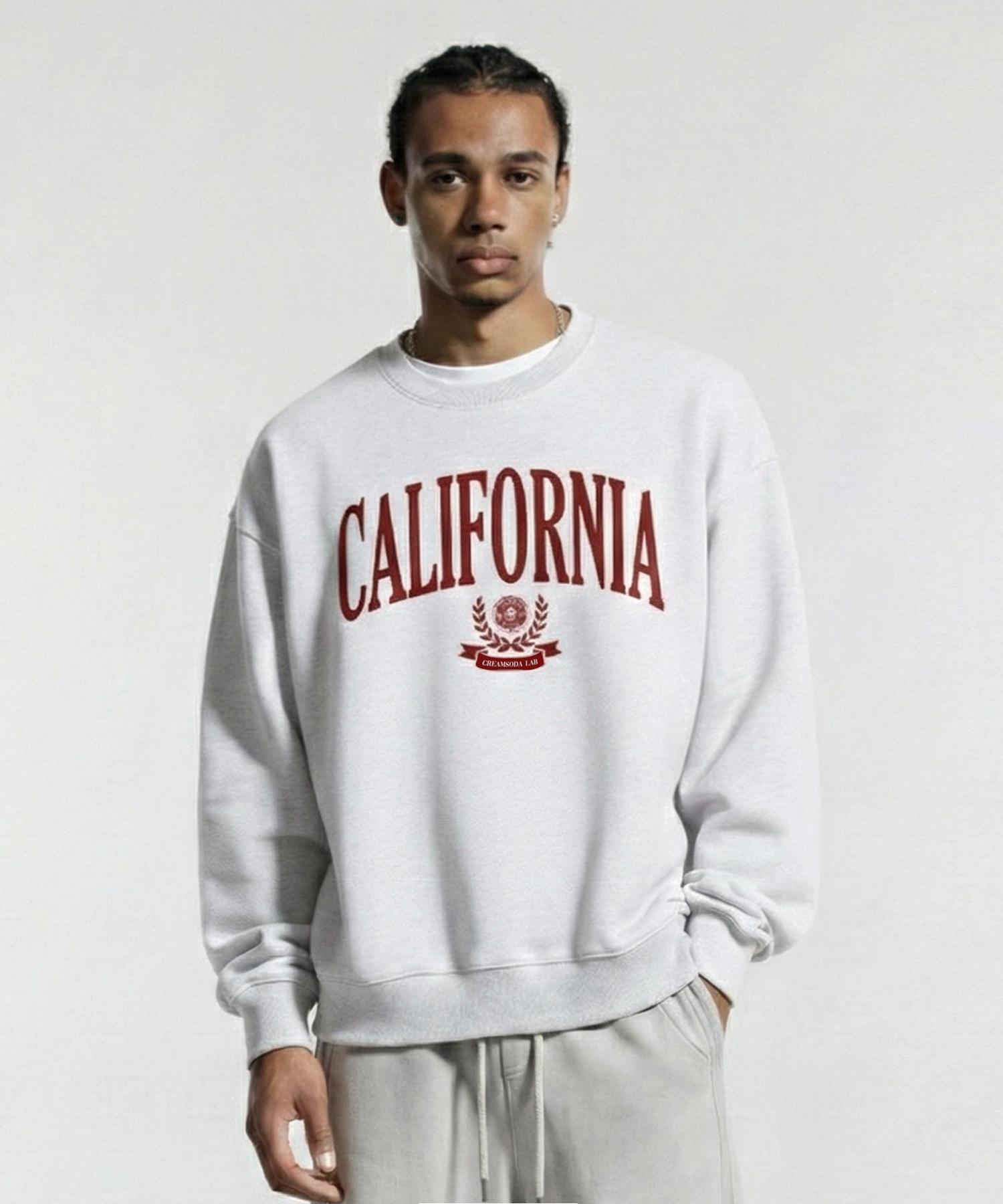 Свитшот Cream Soda Lab Crsdel California Светло-серый (С флисовой подкладкой или без) M