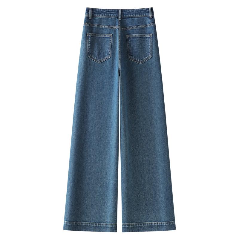 Women's 2025 High-Waist Retro Loose Wide-Leg Jeans - Spring/Autumn Slimming High-End Style