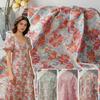 100x140cm Retro Floral Embossed Jacquard Fabric Palace Style Stunning Floral Design Yarn-dyed Fabric For Sewing Garments Dress
